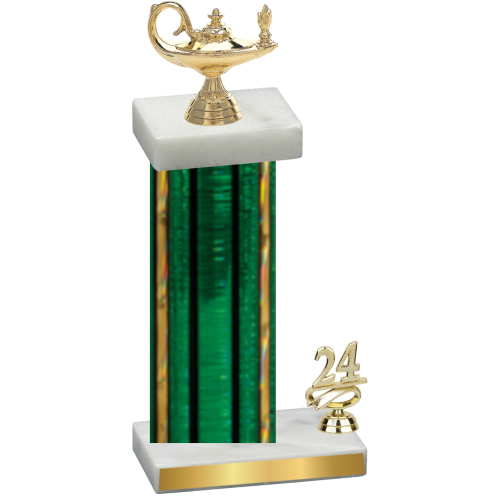 Accented Single Green Glacier Year Academics Trophy