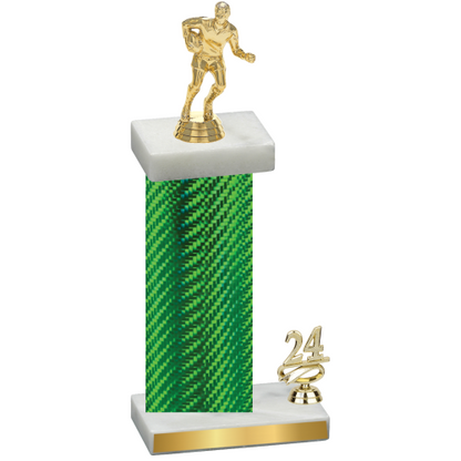 Accented Single Green Carbon Fiber Year Rugby Trophy