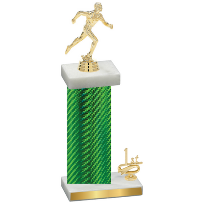 Accented Single Green Carbon Fiber First Place Running Trophy