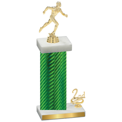 Accented Single Green Carbon Fiber Second Place Running Trophy