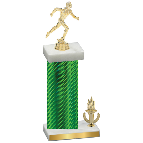 Accented Single Green Carbon Fiber Victory Running Trophy