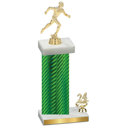 Accented Single Green Carbon Fiber Year Running Trophy