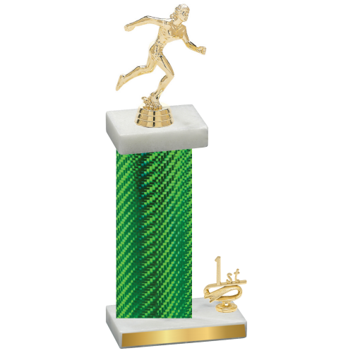 Accented Single Green Carbon Fiber First Place Running Trophy