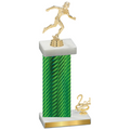Accented Single Green Carbon Fiber Second Place Running Trophy