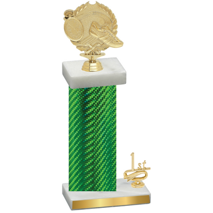 Accented Single Green Carbon Fiber First Place Running Trophy