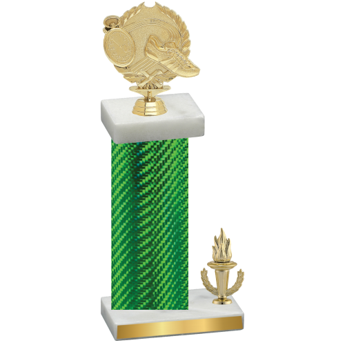 Accented Single Green Carbon Fiber Victory Running Trophy