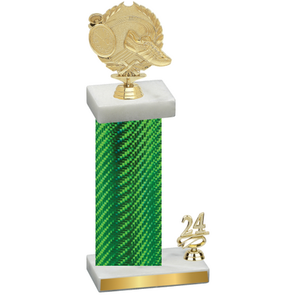 Accented Single Green Carbon Fiber Year Running Trophy