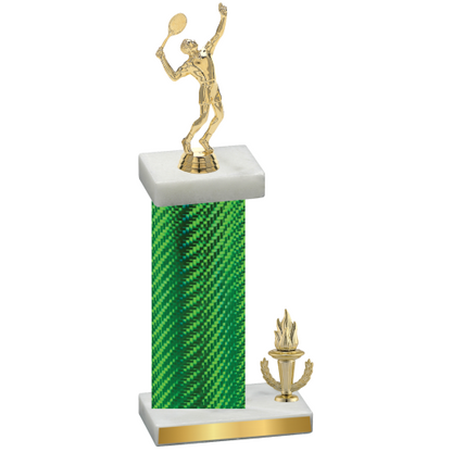 Accented Single Green Carbon Fiber Victory Tennis Trophy