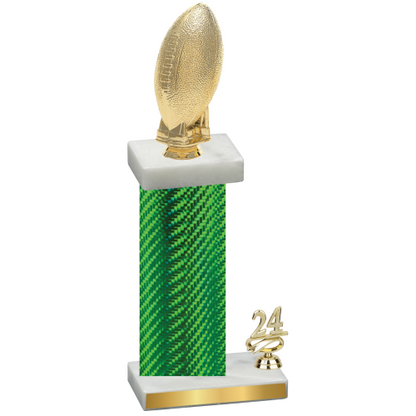 Accented Single Green Carbon Fiber Year Football Trophy