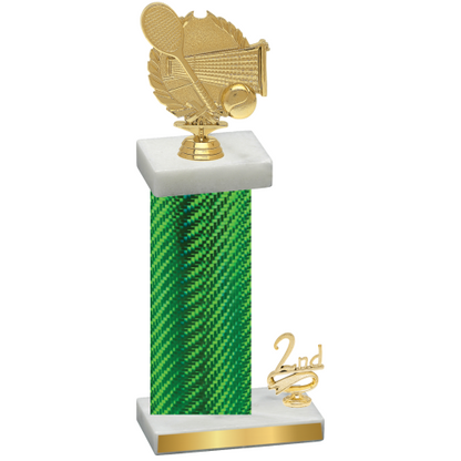 Accented Single Green Carbon Fiber Second Place Tennis Trophy