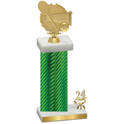 Accented Single Green Carbon Fiber Year Tennis Trophy