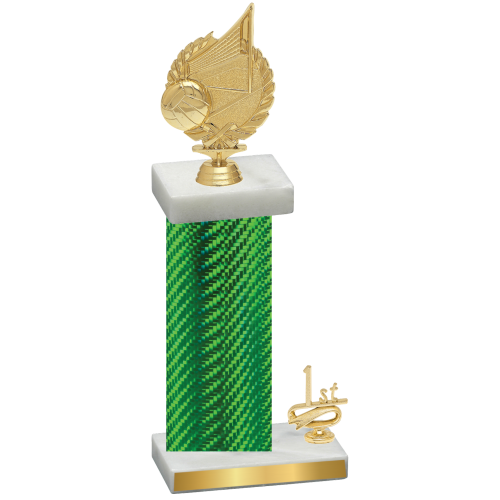 Accented Single Green Carbon Fiber First Place Volleyball Trophy