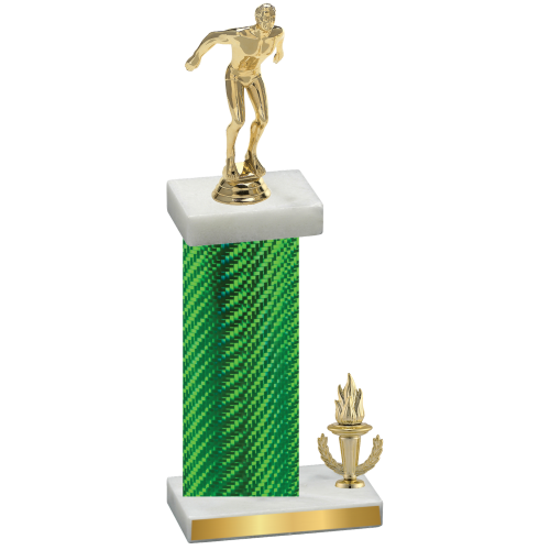 Accented Single Green Carbon Fiber Victory Swimming Trophy