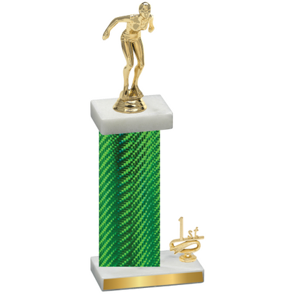 Accented Single Green Carbon Fiber First Place Tennis Trophy