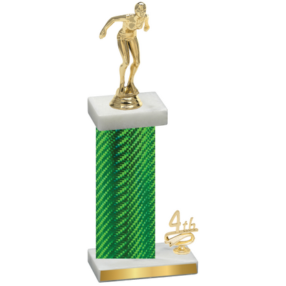 Accented Single Green Carbon Fiber Fourth Place Tennis Trophy