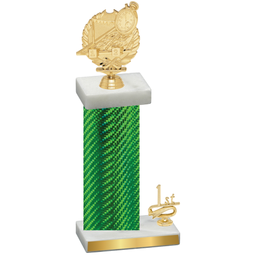 Accented Single Green Carbon Fiber First Place Swimming Trophy