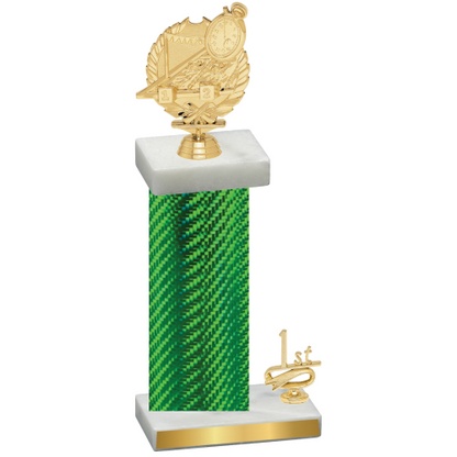 Accented Single Green Carbon Fiber First Place Swimming Trophy