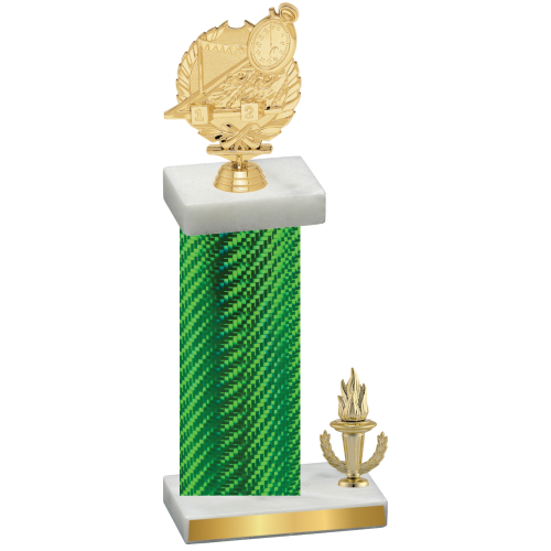 Accented Single Green Carbon Fiber Victory Swimming Trophy