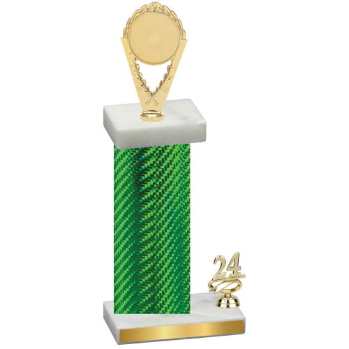 Accented Single Green Carbon Fiber Year Insert Trophy