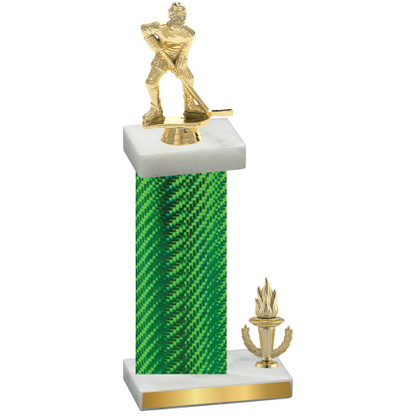 Accented Single Green Carbon Fiber Victory Hockey Trophy