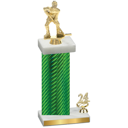 Accented Single Green Carbon Fiber Year Hockey Trophy