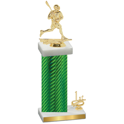 Accented Single Green Carbon Fiber First Place Lacrosse Trophy