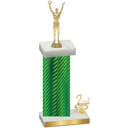 Accented Single Green Carbon Fiber Second Place Victory Trophy