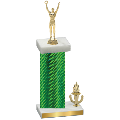 Accented Single Green Carbon Fiber Victory Victory Trophy