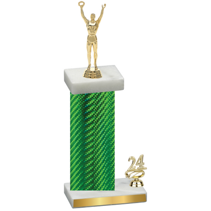 Accented Single Green Carbon Fiber Year Victory Trophy