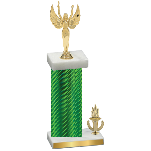 Accented Single Green Carbon Fiber Victory Victory Trophy