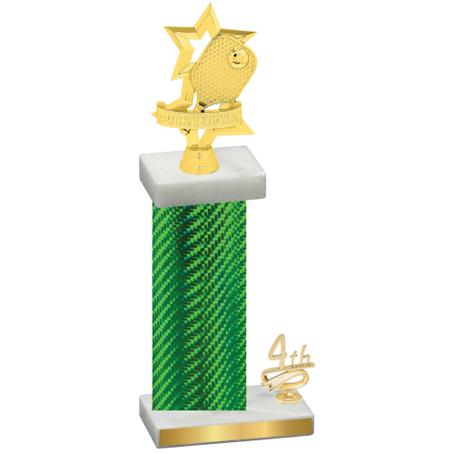Accented Single Green Carbon Fiber Fourth Place Pickleball Trophy