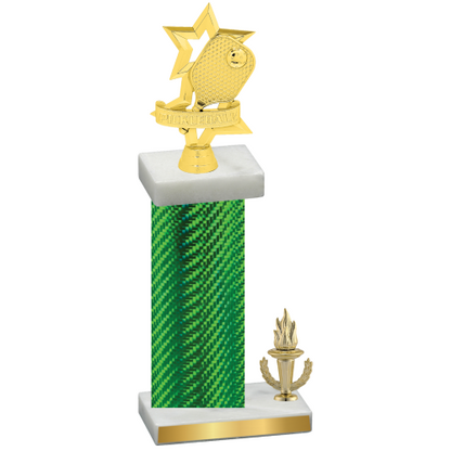 Accented Single Green Carbon Fiber Victory Pickleball Trophy