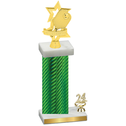 Accented Single Green Carbon Fiber Year Pickleball Trophy