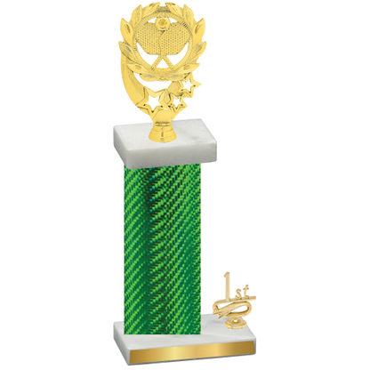 Accented Single Green Carbon Fiber First Place Pickleball Trophy