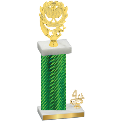 Accented Single Green Carbon Fiber Fourth Place Pickleball Trophy