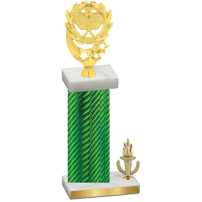 Accented Single Green Carbon Fiber Victory Pickleball Trophy