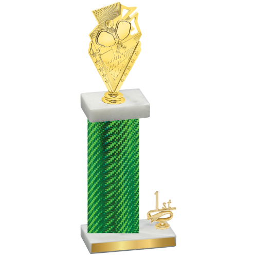 Accented Single Green Carbon Fiber First Place Pickleball Trophy