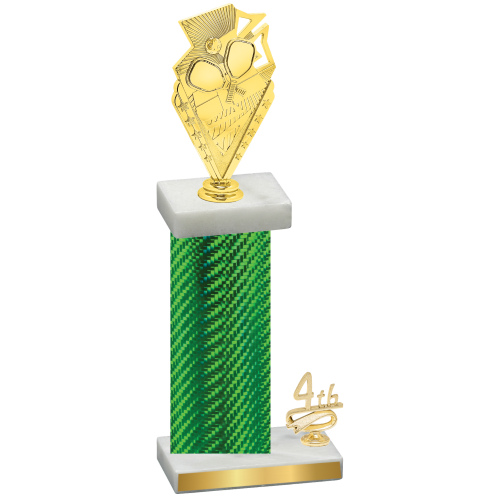 Accented Single Green Carbon Fiber Fourth Place Pickleball Trophy