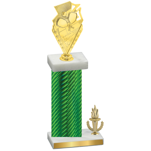 Accented Single Green Carbon Fiber Victory Pickleball Trophy