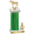 Accented Single Green Carbon Fiber Victory Horses Trophy