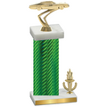 Accented Single Green Carbon Fiber Victory Cars Trophy