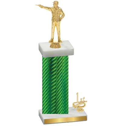 Accented Single Green Carbon Fiber First Place Shooter Trophy