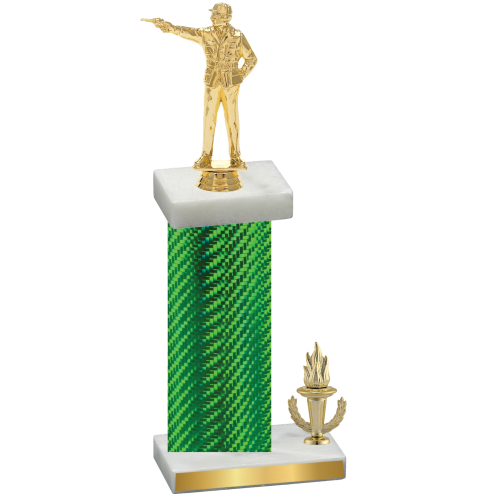 Accented Single Green Carbon Fiber Victory Shooter Trophy