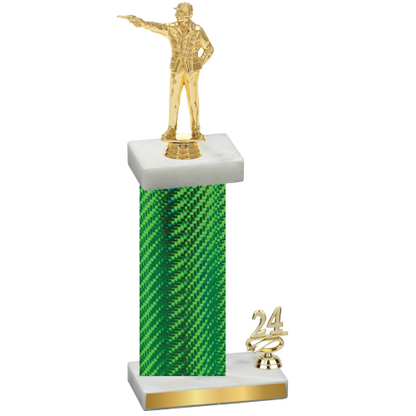 Accented Single Green Carbon Fiber Year Shooter Trophy