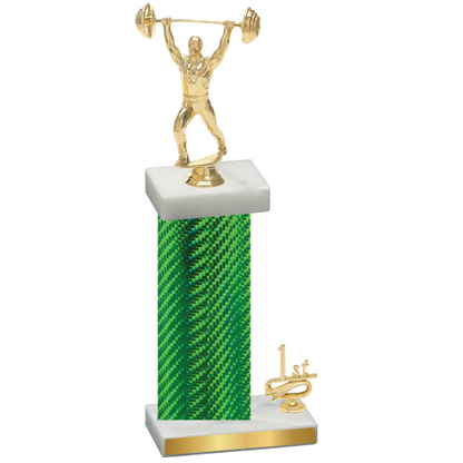 Accented Single Green Carbon Fiber First Place Weights Trophy