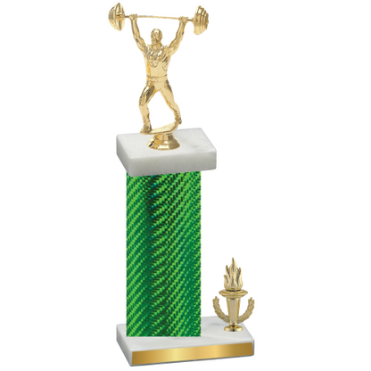 Accented Single Green Carbon Fiber Victory Weights Trophy