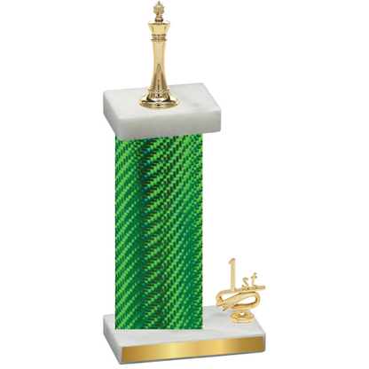 Accented Single Green Carbon Fiber First Place Chess Trophy