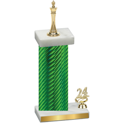 Accented Single Green Carbon Fiber Year Chess Trophy