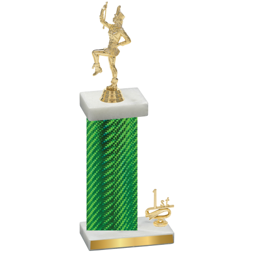 Accented Single Green Carbon Fiber First Place Majorette Trophy