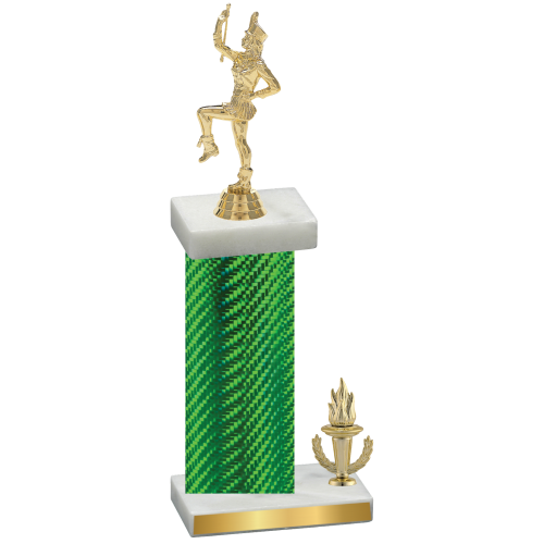 Accented Single Green Carbon Fiber Victory Majorette Trophy